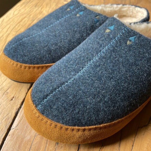 Acorn Shoes - Acorn Slippers Blue Fleece Lined with Suede